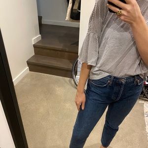 Zara Trafaluc striped black and white T-shirt